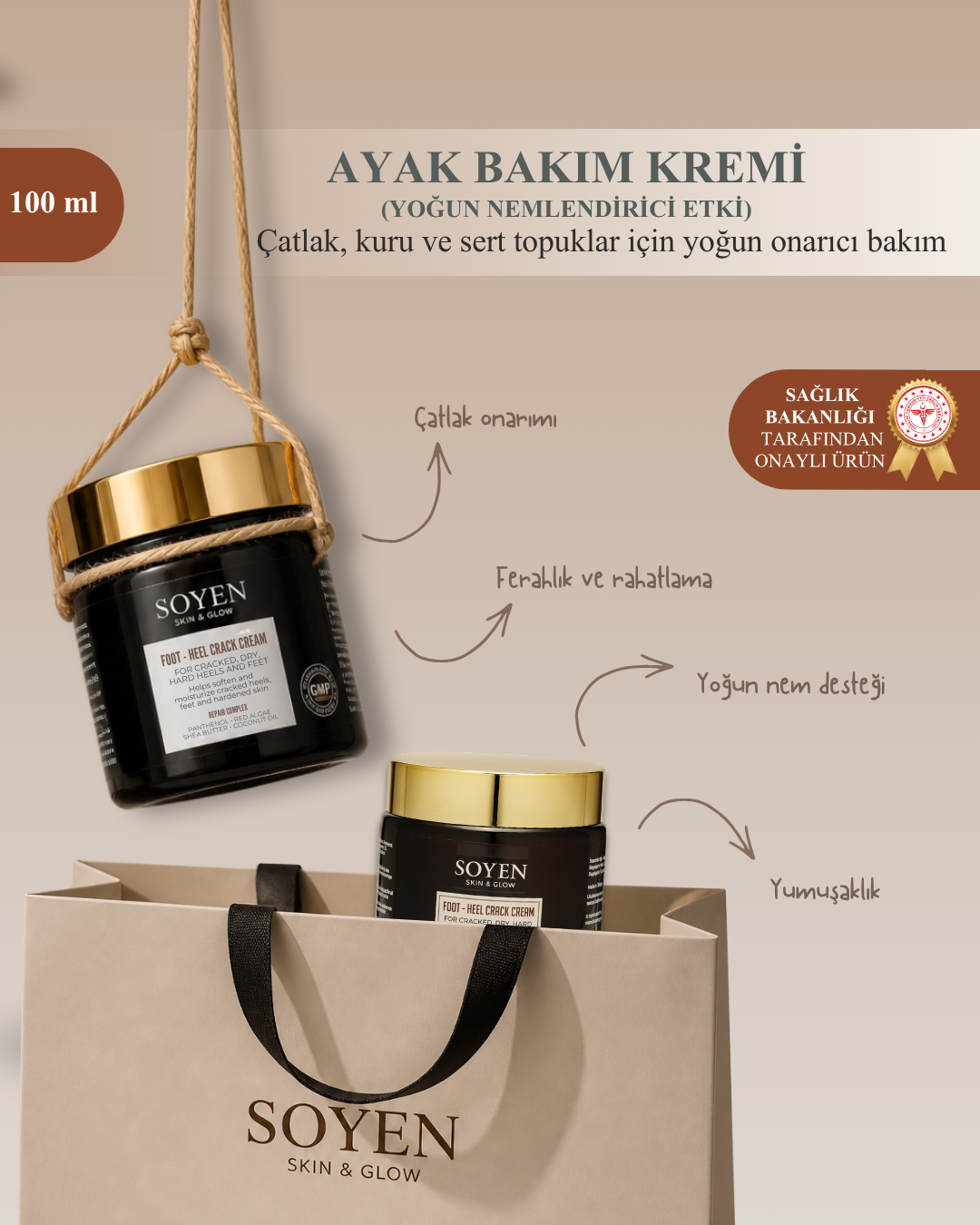 Soyen Ayak Bakım Kremi – Yoğun Nemlendirici & Onarıcı Bakım (100 ml)